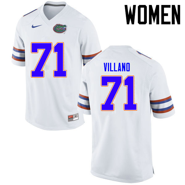 Women Florida Gators #71 Nick Villano College Football Jerseys Sale-White